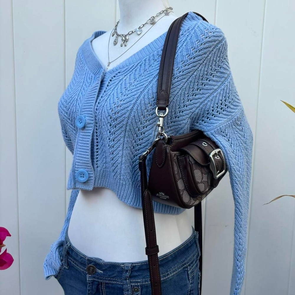 Hollister Light Blue Knit Cardigan